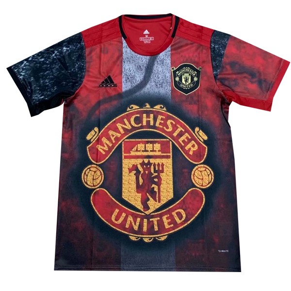 Trainingsshirt Manchester United 2019-20 Rote Schwarz